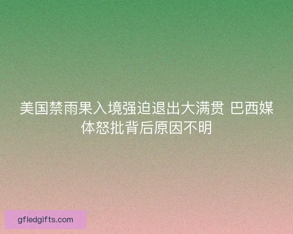 美国禁雨果入境强迫退出大满贯 巴西媒体怒批背后原因不明 美国禁雨果入境强迫退出大满贯 巴西媒体怒批背后原因不明