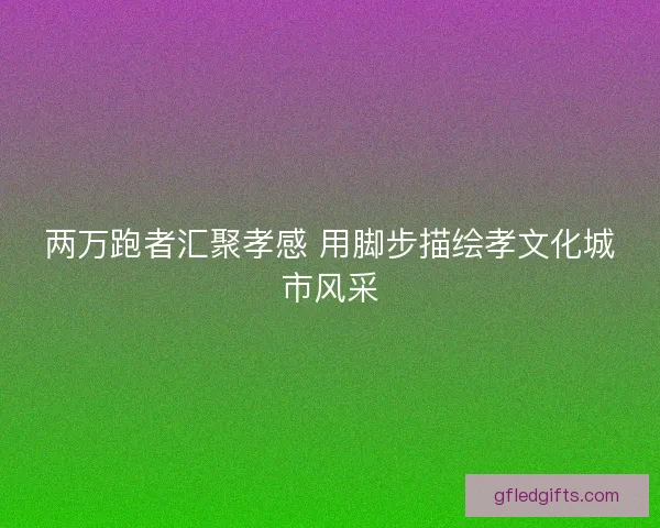 两万跑者汇聚孝感 用脚步描绘孝文化城市风采