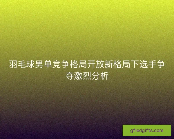 羽毛球男单竞争格局开放新格局下选手争夺激烈分析